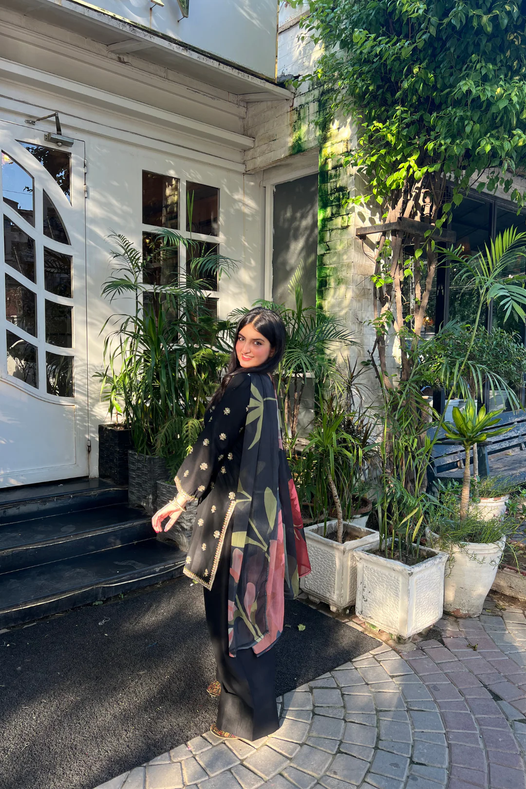 ASWAD - 3PC Embroidered Farshi Shalwar Set - Image 2