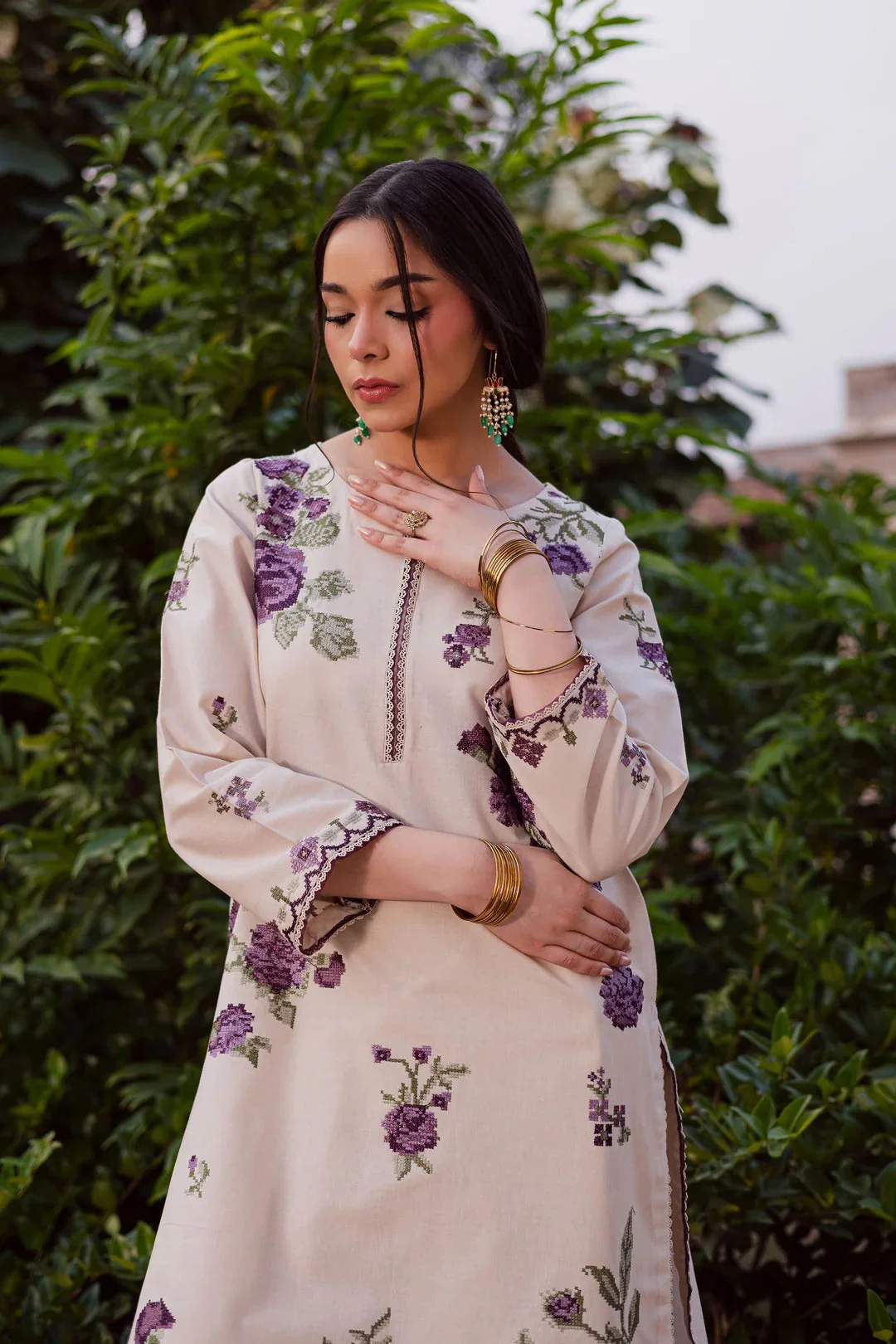 PURPLE NATE 2PC - EMBROIDERED DRESS - Image 4