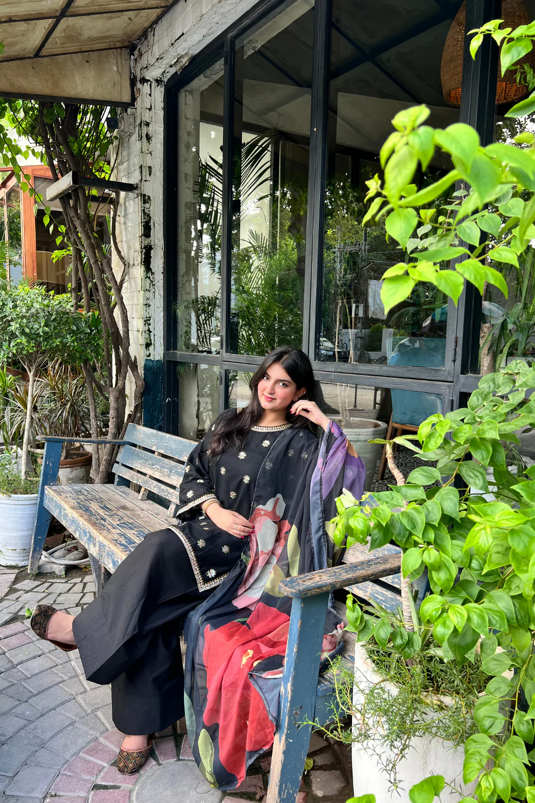 ASWAD - 3PC Embroidered Farshi Shalwar Set - Image 3